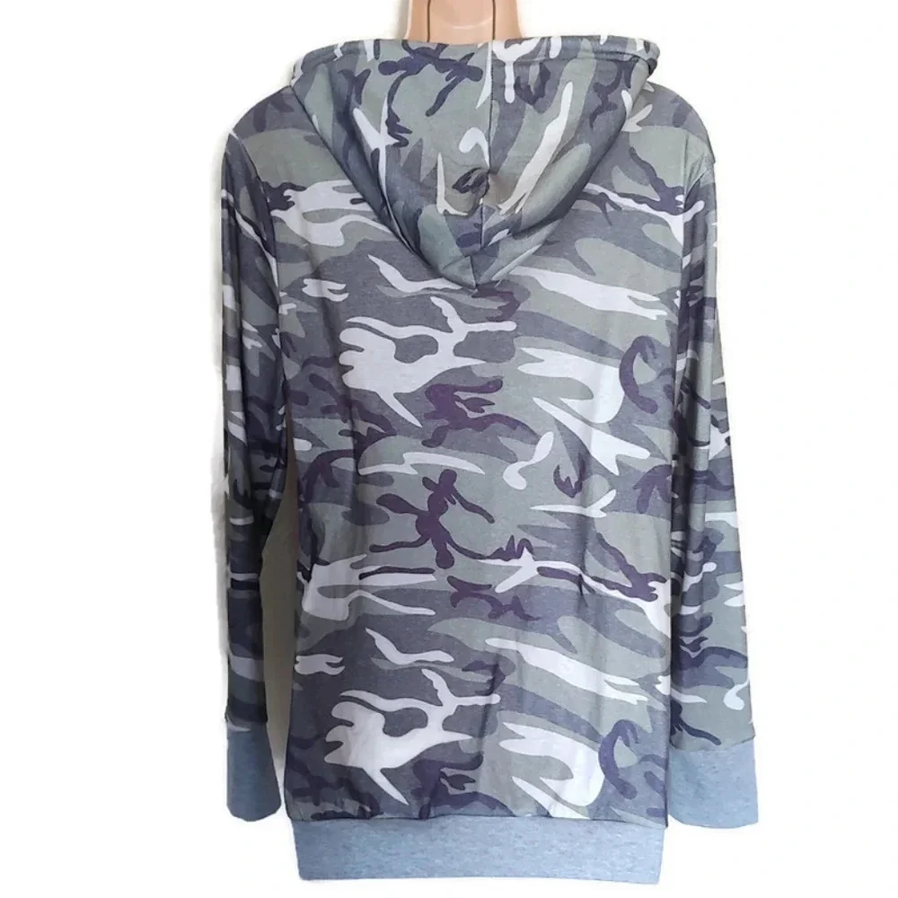 Sweetnight Camoflauge Pullover Hoodie with Drawstring Size Women's Small NEW - Picture 3 of 7
